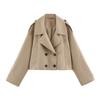 Womens Short Double-Breasted Jacket Street Style Outerwear
