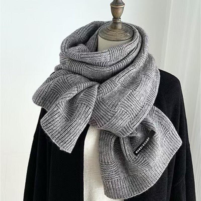 Womens Knitted Infinity Scarf Winter Warm Thick Soft Double-Sided Crochet Wrap Outdoor Wear