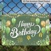 2D Flat "Happy Birthday" Green Balloon Metal Sign - 8.0x12.0inch Aluminum Wall Art, Elegant Party Decor for Home, Backyard, Birthday - Easy Install