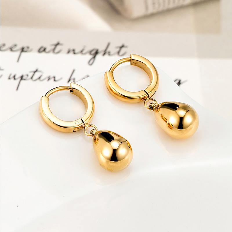 Water Drop Titanium Steel Earrings Women's High-end Earrings Niche Light Luxury Ins Jewelry