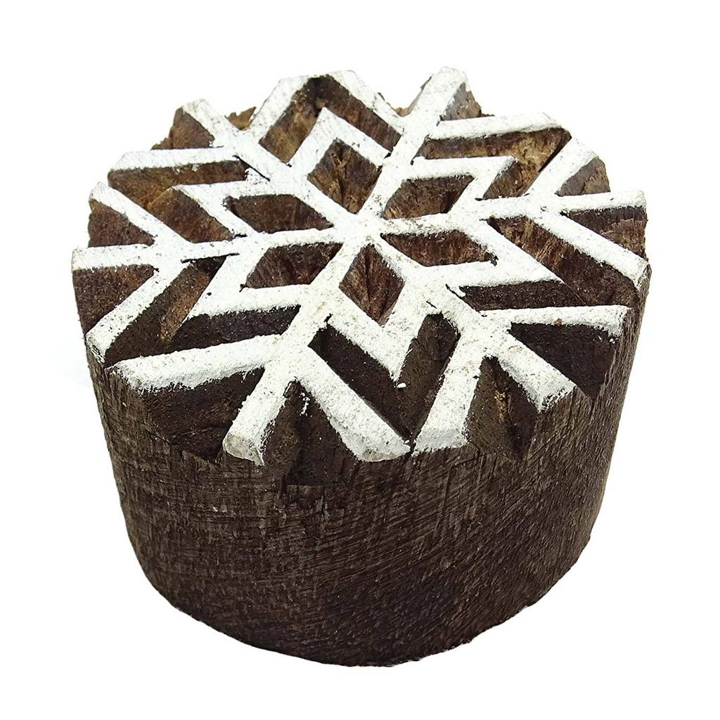 Stern Dekorative Stempel Braune Holzstempel Textilstempel Textildruckblock