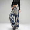 European and American High Street Women's Tie-Dye Wide-Leg Hiphop Pants - Retro, Loose-Fit Design