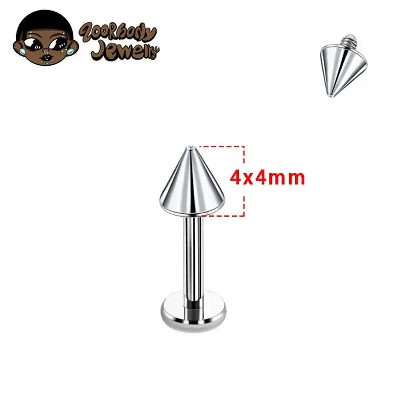 10pcs Implant Grade F136 Titanium Gothic Spike Labret Tragus Helix Bar Lip Bar Rings Stud Cartilage Ear Piercings Body Jewelry