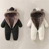 Toddler Baby Winter Warm Hooded Jumpsuit Cotton Down Zipper Bodysuit