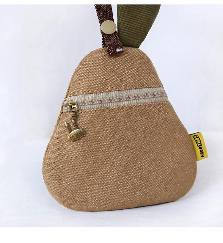 Tricolor Patchwork Pear Coin Purse Mini Wallet