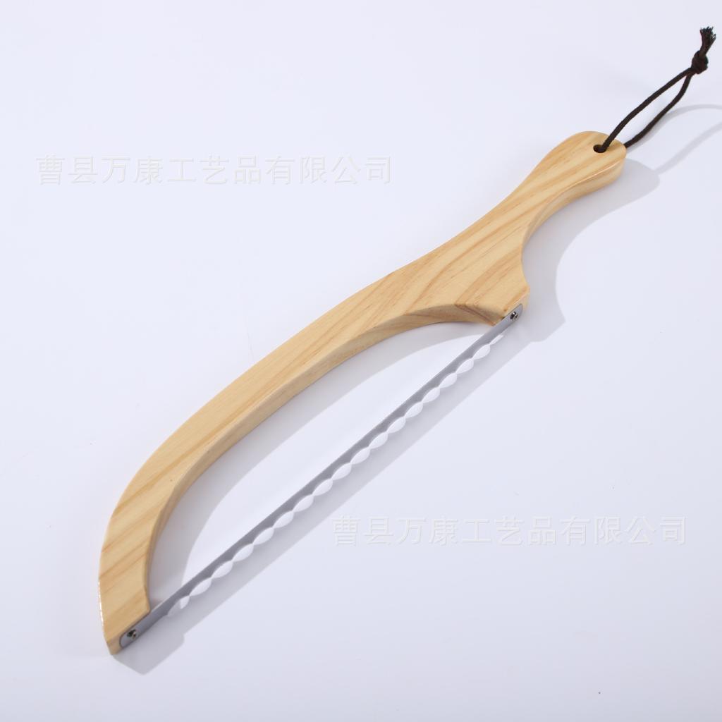 Wooden Bread Knife Non-dropping Baking Baguette Cake Knife Serrated Toast Knife Wooden Bread Cutting Saw