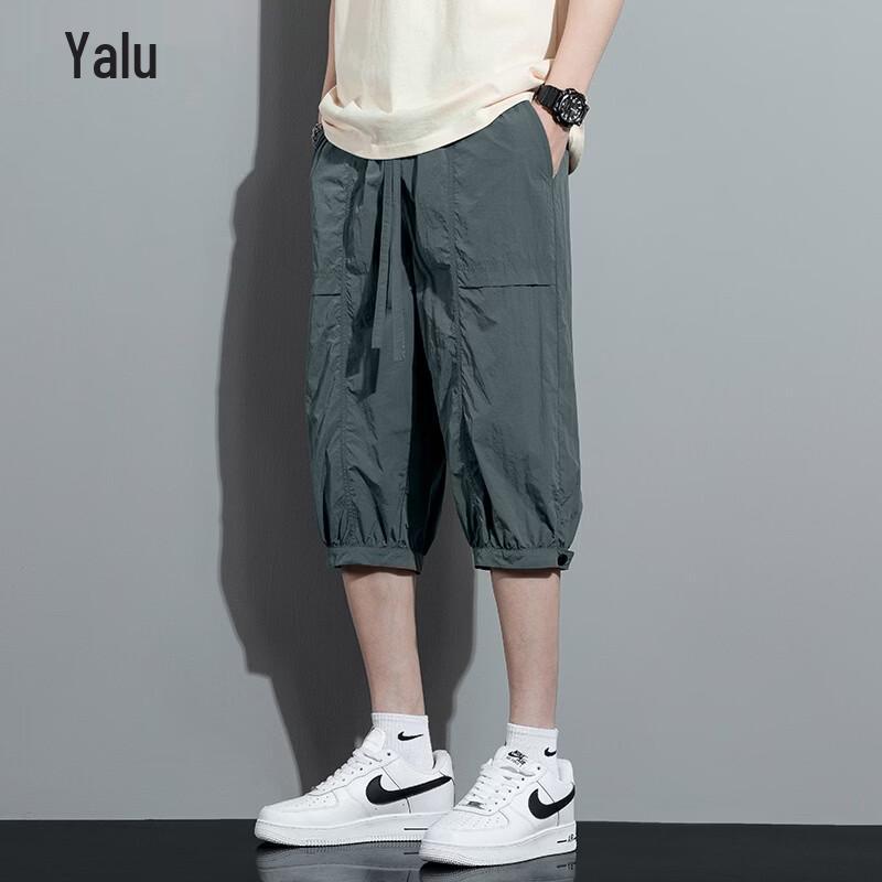 Yalu Men s Ice Silk Cropped Cargo Shorts 2XL