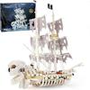 1592PCS Skeleton Ghost Ship Building Blocks Storm Pirate Ship Model Bricks Desktop Decoration Ornaments Kids DIY Toys Idea Gifts