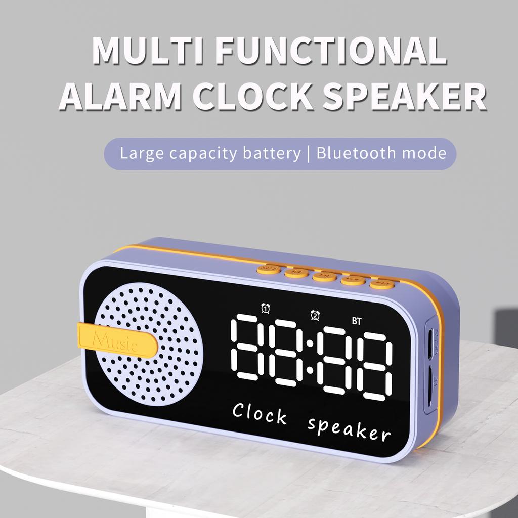 Music Box Mini Sleep SoundBox HD Mirror Clock Speaker with TF Card FM Radio Alarm Clock Disaplay Portable Bluetooth Speaker