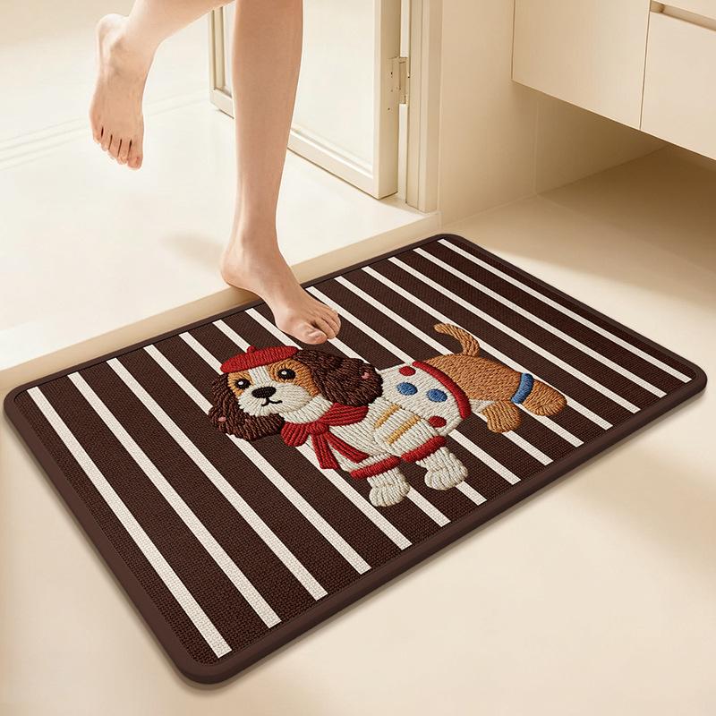 Cartoon Tier Sonderform Badezimmer Saugmatte, Toilettenbodenmatte, Badezimmer, Toilettentür Fußmatte, Schnelltrocknende Rutschfeste Matte