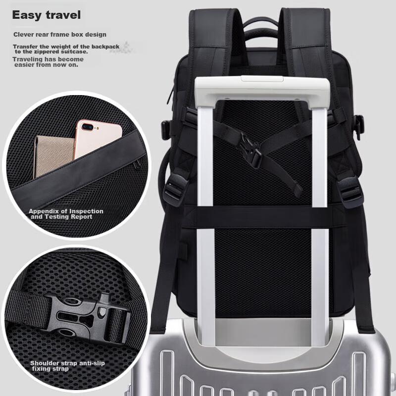 Bange Large Capacity Multifunctional Travel Bag, College Student Gift, 16-Inch Laptop Backpack, Black Small