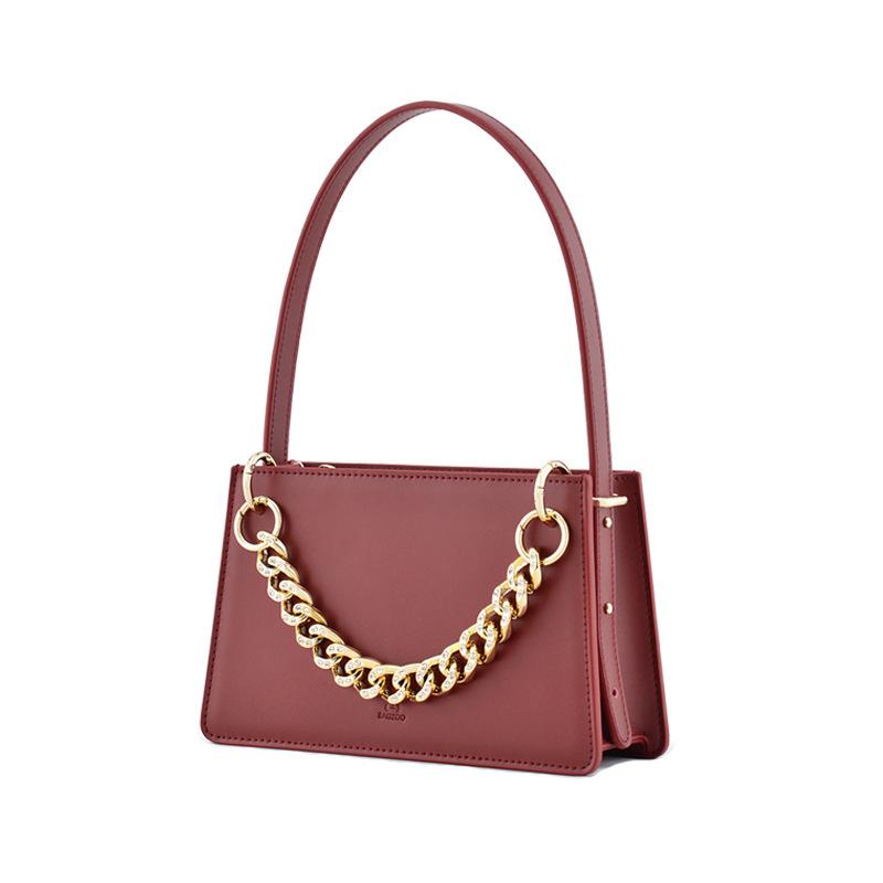 

Красная свадебная сумка из коровьей кожи с текстурой из кристаллов, ретро-сумка на плечо, женская сумка под мышкой (20cm<Max Length<30cm) бордовый