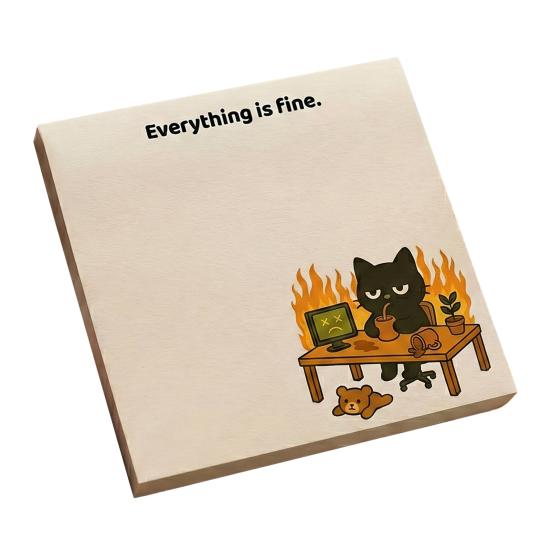 Cartoon Cat Self-Stick Note 50 Sheets/Pad Self-adhesive Note Pad Super Sticking Power Memo Post Stickies Office School Supplies