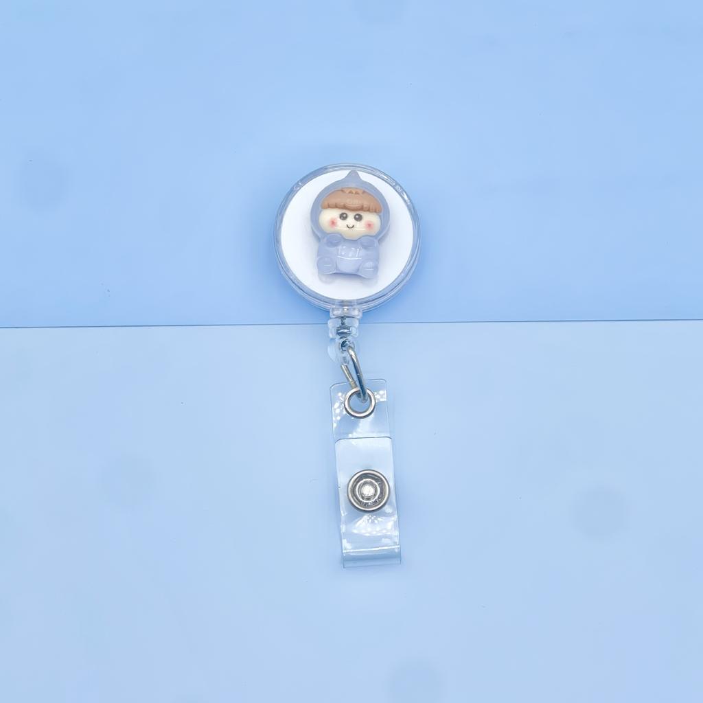 Cute Cartoon Resin Crystal Retractable Badge Reel ID Lanyard Name Tag Card Badge Holder Reels Keychain Card Holder Accessories