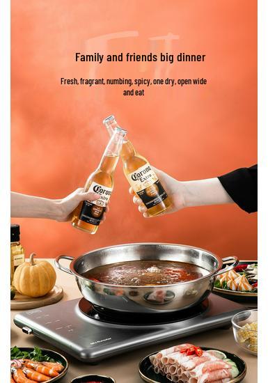 Yuan Yang 304 Stainless Steel Thickened Hot Pot Cookware for Induction Cookers - Household & Commercial Use