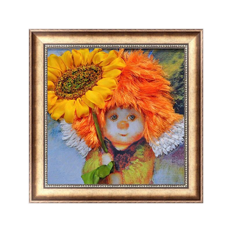 Huacan Plná čtvercová kulatá vrtačka slunečnice pro kluky DIY křížkovým stehem domácí dekorace