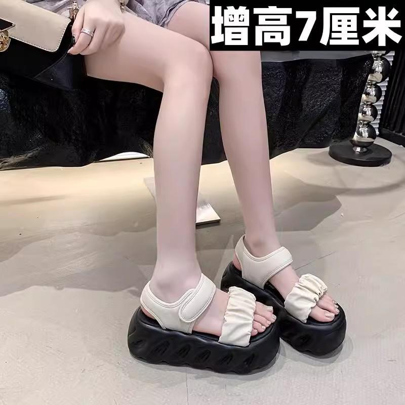Muffin platform sandals women wear fashion and high sense versatile Roman beach shoes are not tired
