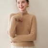 2025 Autumn/Winter Women's Thickened Cashmere Half-Zip Sweater - Loose Fit & Slimming Solid Color Pullover