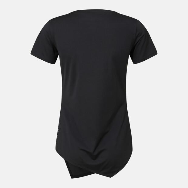 DESCENTE Women'S Hip Cover Short Sleeve T-Shirt Black Sr322Pts73