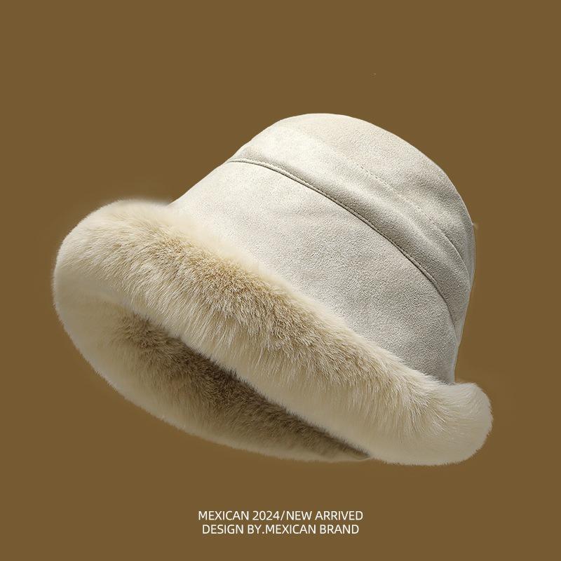 Entity Monopoly High Quality Hat Women's Autumn and Winter Warm Plush Bucket Hat Winter Ear Protection Versatile Plush Basin Hat
