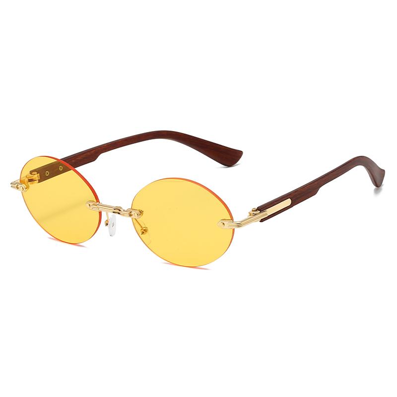 Polarized Light Glasses Retro Rimless Oval Sunglasses Women Men Luxury Brand Sun Glasses Outdoor Driving Lady Man Glasses UV400