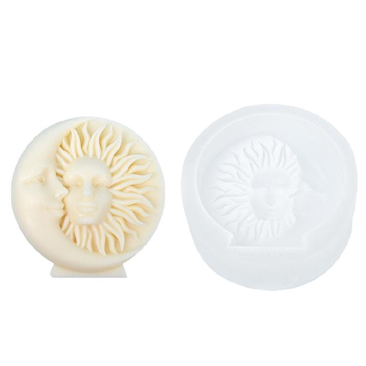 

Moon Sun Carved Candle Mold for Making Candle Gypsum Ornaments 1