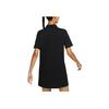 Nike Sportswear Letter Print Loose-Fit Breathable Moisture-Wicking Knit Polo Dress Women Dress Black FQ7010-010