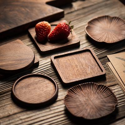 Quadratische, runde Untersetzer aus langlebigem Holz, Getränke-Untersetzer, rutschfeste Matte, hitzebeständig, Untersetzer für Kaffee, Tee, Isolierpad