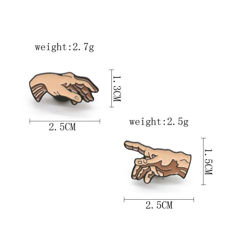 Cartoon Fun Gesture Holding Hands Fun Enamel Brooch Pin Custom Alloy Badge Clothes Bags Accessories Jewelry Gifts For