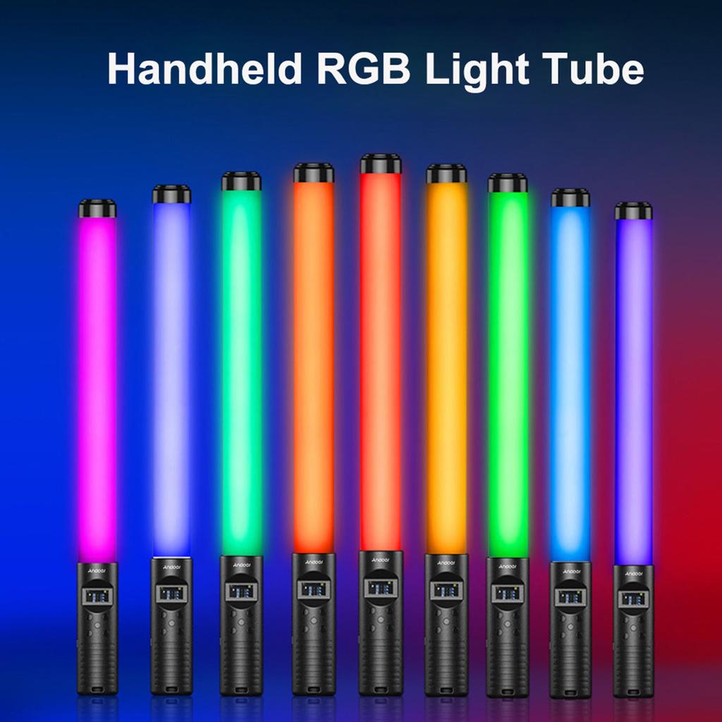 RGB Handheld LED Video Light Tube Photography Light Wand 3000K 6000K Dimmable 10 Lighting Effect with Remote Control