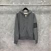 TIME BREATHE Unisex Four-Stripe Zipper Hoodie