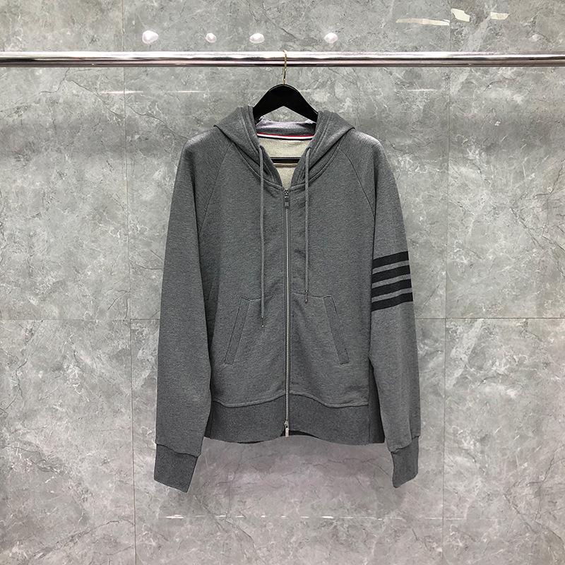 TIME BREATHE Unisex Four-Stripe Zipper Hoodie