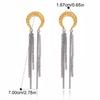 Moon Shaped Dangle Earrings With Moving Tassels Stainless Steel Party Daily Jewelry Lightweight Comfortable Jewelry