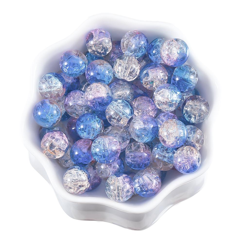 50pcs 20pcs Cracked Crystal Acrylic Burst Beads Colorful Round Loose Spacer Bead Jewelry Making DIY Bracelet Necklace Findings