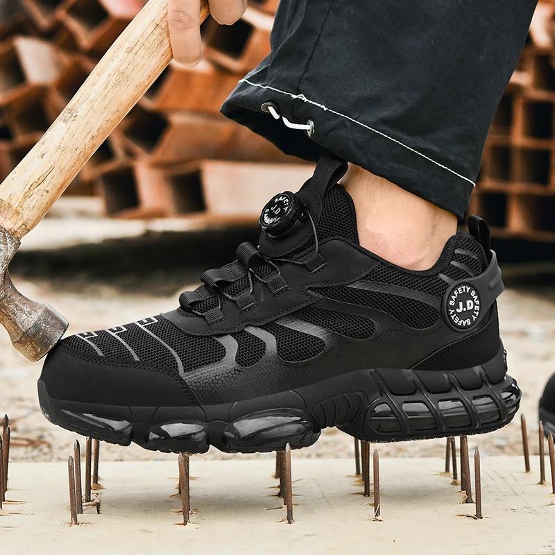 Steel toeMen's Safety Shoes, Anti-crush, Anti-puncture, Breathable and Fashionable Outdoor Work Boots, Men'sand Women's Casual