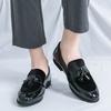 Men Casual Shoes Color Block Shoes Handmade Suede Leather Men Tassel Loafers Moccasins Slip on Male Driving Party Shoes