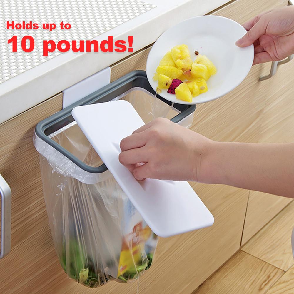 Trash Bag Holder Garbage Bag Hanger Rubbish Bag Holder Garbage Storage Rack Bracket for Kitchen Cupboard Bathroom