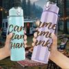 1PC Camox Glamour Thankful Script 750ml Color Plastic Sports Water Bottle Leakproof Flip Straw Lid Suitable for Sports Office Home Use