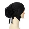 Muslim Inner Cap Hijab For Women Solid Underscarf With Lace Flower Hijab Undercap Scarf Turban Hat Islam Muslim Hijabs Headcover