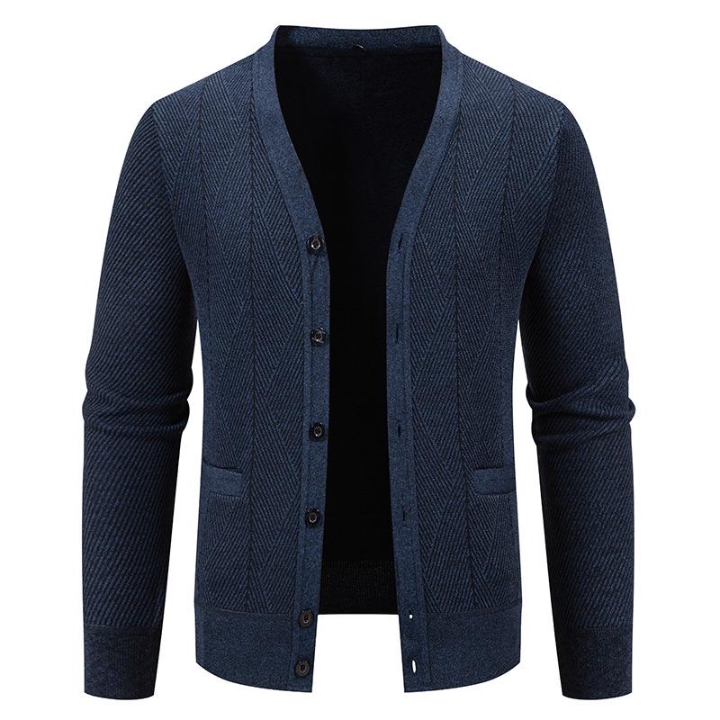 Autumn Men'S Single-Breasted Cardigan Sweater Trendy Casual Loose Solid Color Knitted Sweater Top