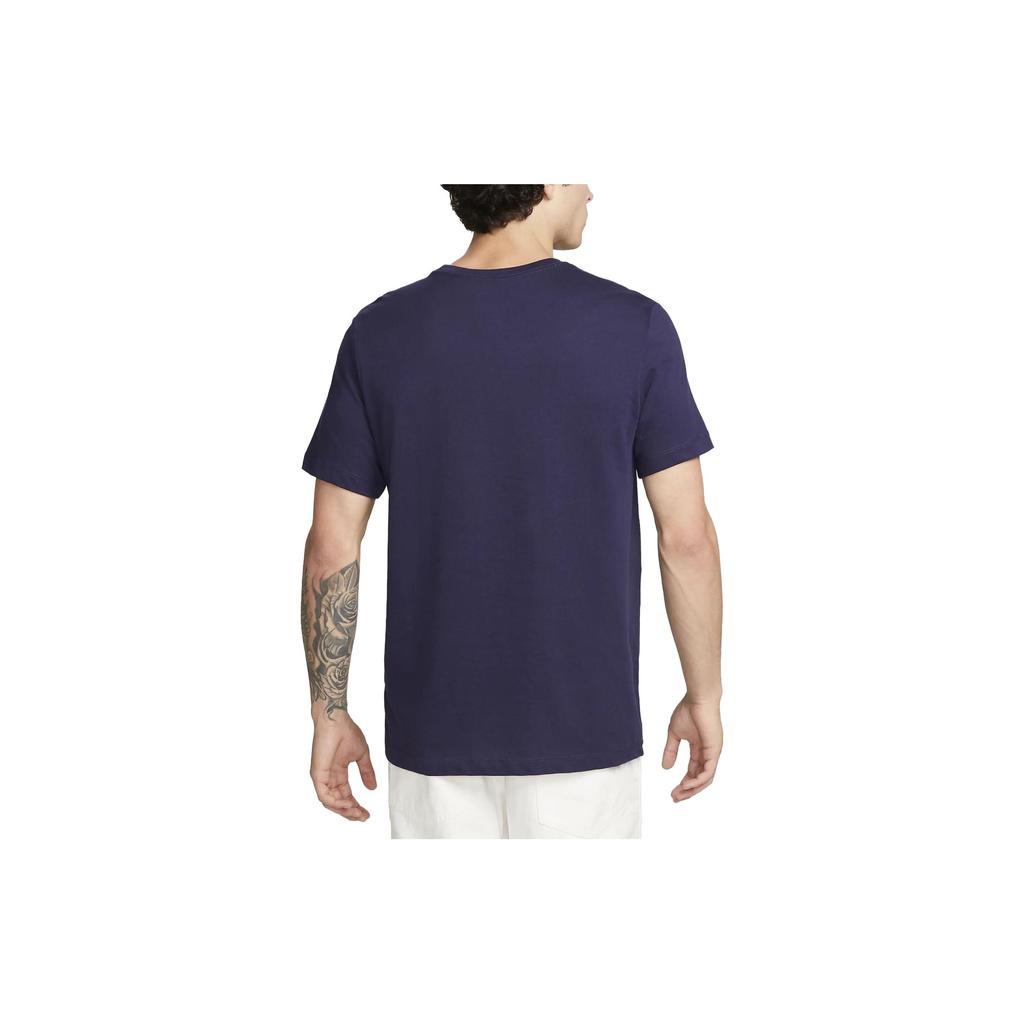 Nike Paris Saint-Germain Crest Letter Print Pattern Crew Neck Short Sleeve T-Shirt Men Tops Blue DJ1315-498