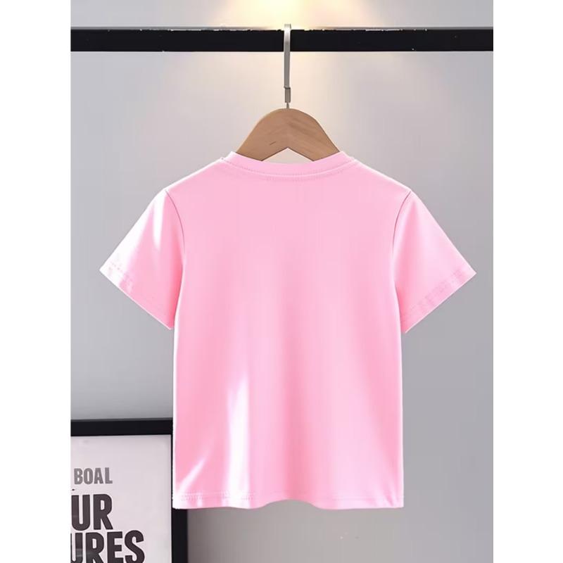 Kids Swimming Theme Print T-Shirt Fashion Sports Style Children Short Sleeve Top Summer