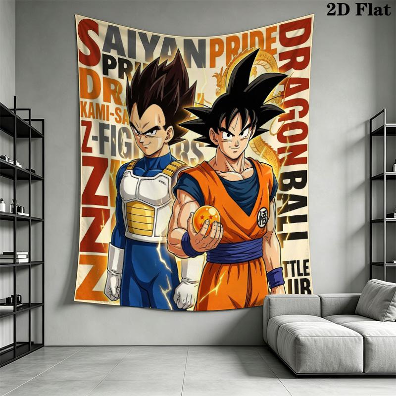 Dragon Ball Wall Tapestry Aesthetic Wall Hanging Printed Fabric Blanket Decorative Tapestries For Bedroom Living Room Home Decor