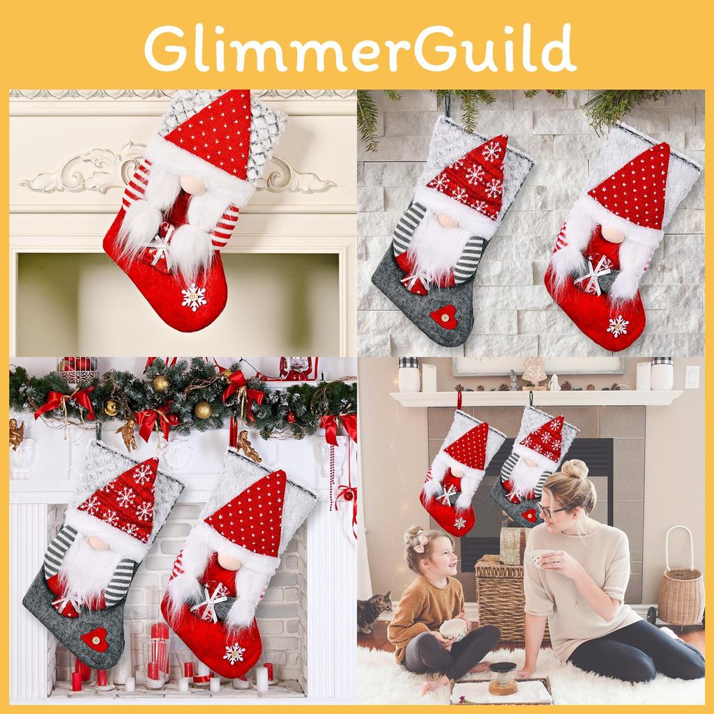 Soft Fabric Rudolph Christmas Stocking With Gift Design For Joyful Seasonal Decor