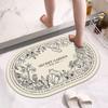 Modern Sustainable Bathroom Quick Dry Water Absorbable Diatomaceous Earth Machine Made Printed Pattern Mats Rugs Set Non-slip