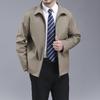 New Autumn and Winter Large Size Men's Jacket Men's Loose Casual Business Lapel Middle-aged and Elderly Jacket Jacket