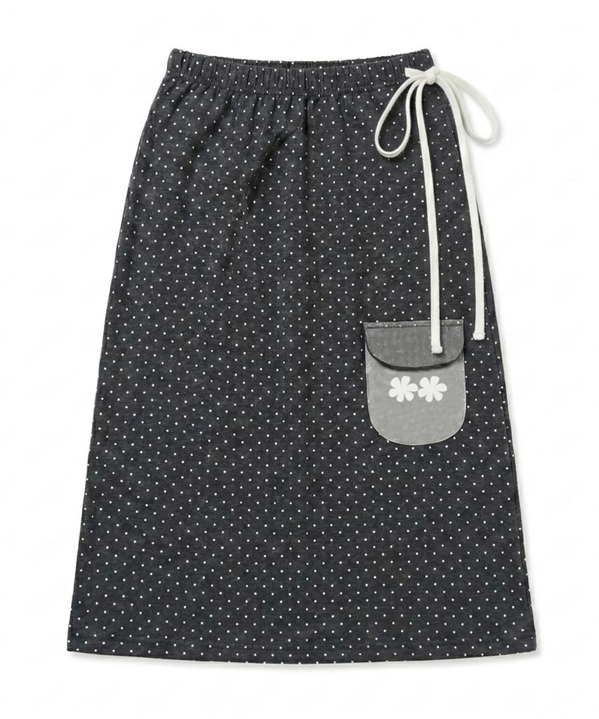 Ebeulisi Dot Pocket Sweat Skirt (Gray)