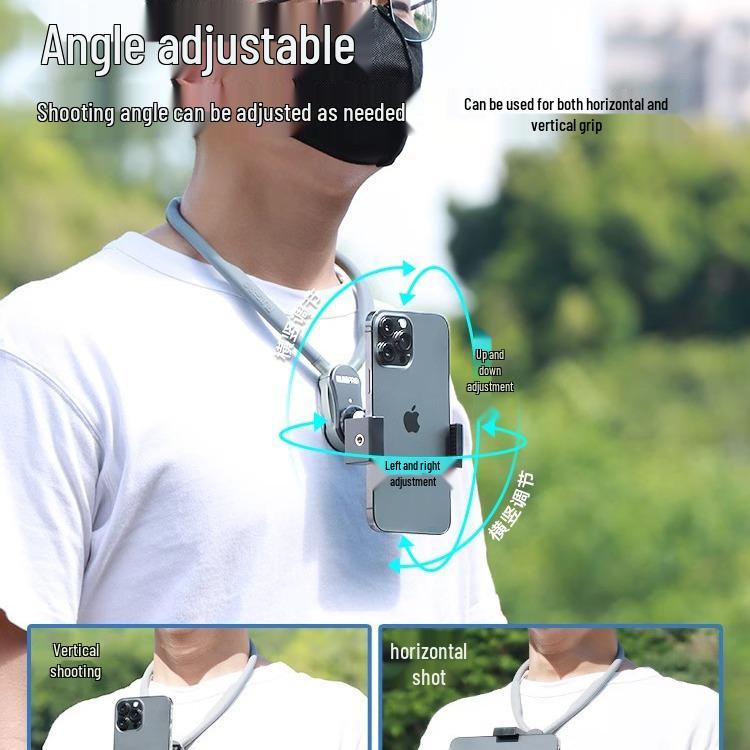 Neck-Mounted Sports Camera and Phone Holder for Cycling