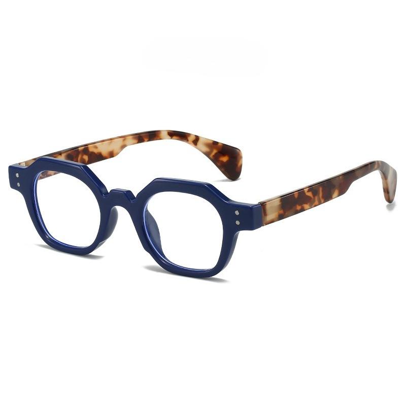 Men's and Women's Retro Polygonal Anti Blue Light Reading Glasses Classic Small-Frame Comfort Hyperopia Glasses Eye Protectio