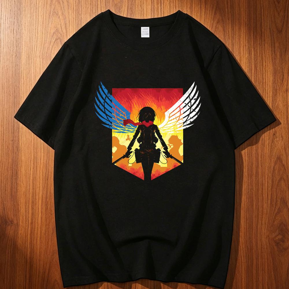 Attack On Titan Cotton Teen Classic Aesthetic Korean Clothes Breathable T Shirt 2000s Pastel Grunge Graphic Hip Hop Colorful